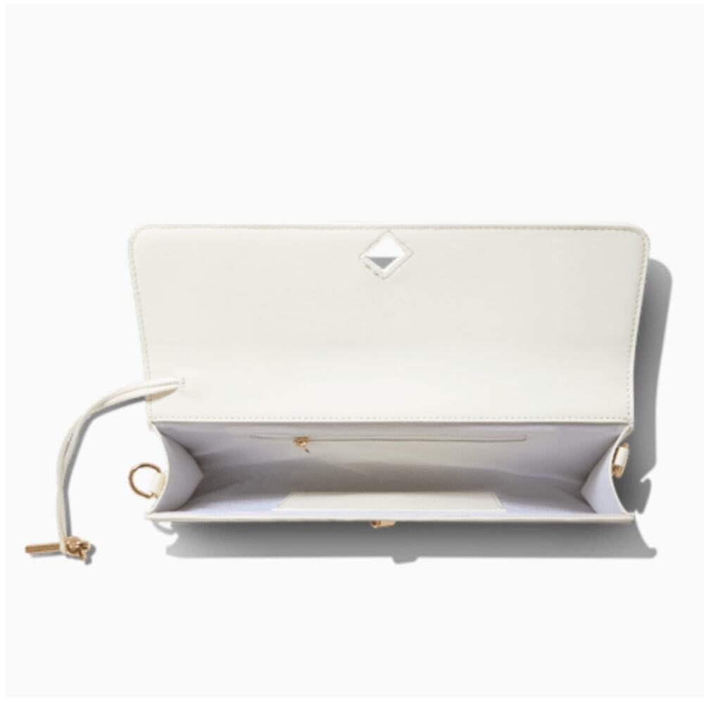 Few Moda East West Cream Clutch with Crossbody Strap NWT - Picture 4 of 4